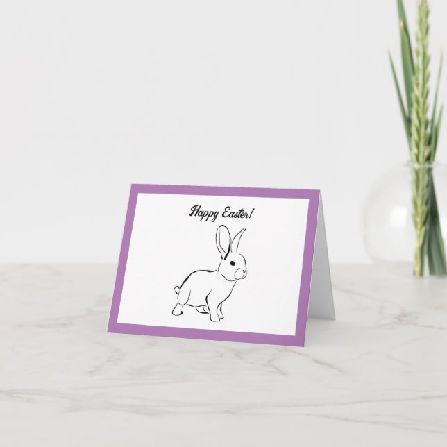Tarjeta Conejo Bunny Dulce, Dibujo Animado Lindo de Primav (Anverso)
