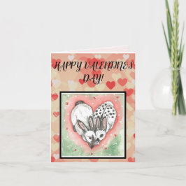 Tarjeta Conejo Bunny San Valentín Corazón Rosa Rojo Amigo 