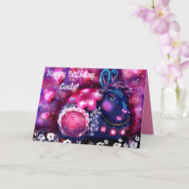 Tarjeta Conejo caprichoso "Conejo Glamour" Cumpleaños