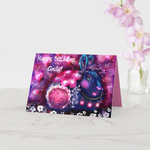 Tarjeta Conejo caprichoso "Conejo Glamour" Cumpleaños