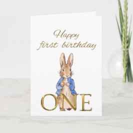 Tarjeta Conejo clásico con chaqueta azul