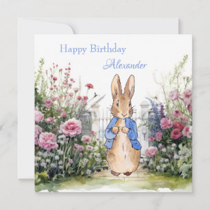 Tarjeta Conejo clásico con nombre personalizado