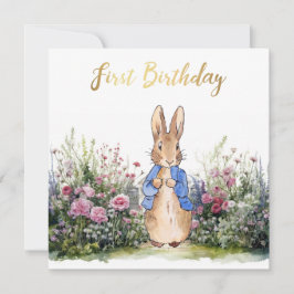 Tarjeta Conejo Clásico Primer Cumpleaños