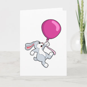 Tarjeta Conejo con globo