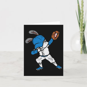 Tarjeta Conejo conejo conejo dab béisbol Easter Sport Pitc