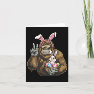 Tarjeta Conejo Cute Bigfoot Bunny Sasquatch Día de Pascua 