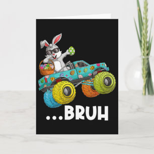 Tarjeta Conejo Dabbing Bruh Feliz Pascua Amor Camión Monst