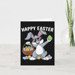 Tarjeta Conejo Dabbing Feliz Día de Pascua Huevos Dab Boys