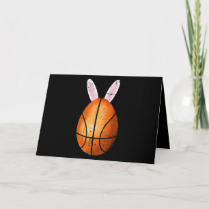 Tarjeta Conejo de baloncesto huevos de Pascua día de Pascu