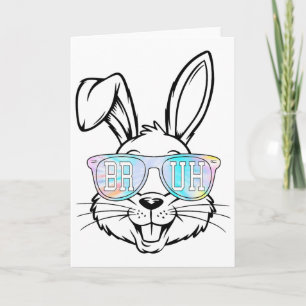 Tarjeta Conejo de Bunny Tie Dye Camisetas Soltero Bruh Pas