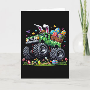 Tarjeta Conejo de Camión Monstruo de Pascua Cazador de Hue