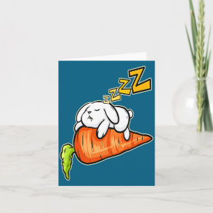Tarjeta Conejo de Camiseta Linda Durmiendo Zanahoria Pascu