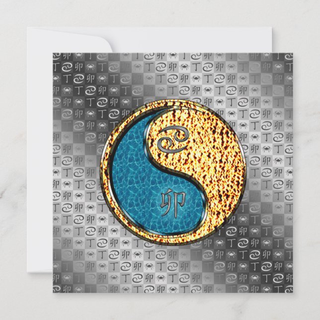 Tarjeta Conejo de Cáncer y Fuego (Anverso)