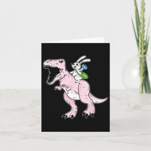 Tarjeta Conejo de Caza de Huevos de Pascua de Dinosaurios