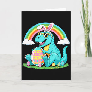 Tarjeta Conejo de dinosaurio lindo huevo feliz Eastrawr T 