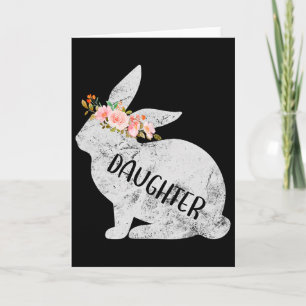 Tarjeta Conejo de hija a juego familia floral conejo Easte