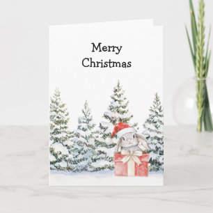 Tarjeta Conejo de Navidad en una Caja