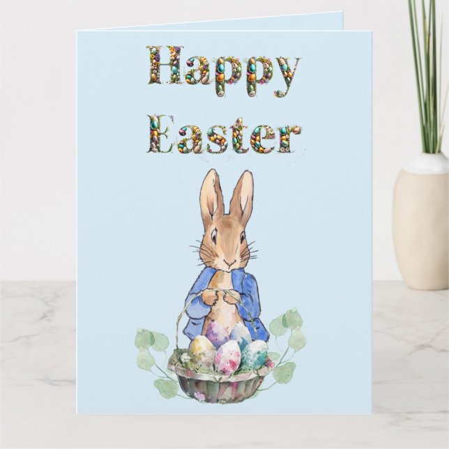 Tarjeta conejo de Pascua (Anverso)