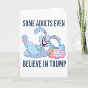 Tarjeta Conejo de Pascua anti Trump riendo de la política 