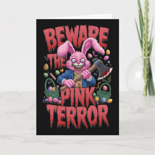Tarjeta Conejo de Pascua aterrador Horror Hacha Asesino Cu