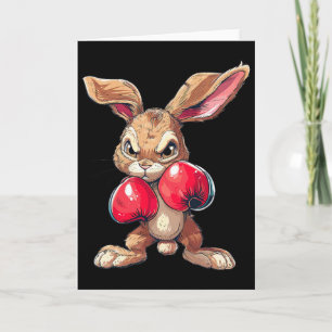 Tarjeta Conejo de Pascua Boxer de Boxeo de Kickboxing Arte
