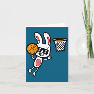Tarjeta Conejo de Pascua bysketbyll clavar deportes niños 