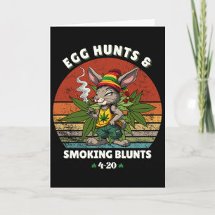 Tarjeta Conejo de Pascua colocado con porro Pascua Día 1