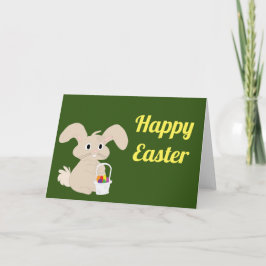 Tarjeta Conejo de Pascua con canasta
