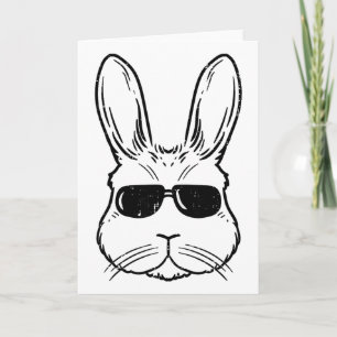 Tarjeta Conejo de Pascua con cara de conejo de Gles hombre