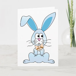 Tarjeta Conejo De Pascua Con Una Veta De Bow