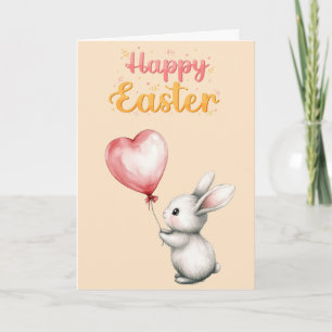 TARJETA CONEJO DE PASCUA CORAZÓN DESCARGA DIGITAL