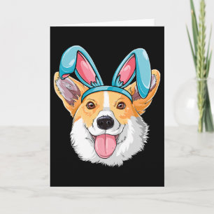 Tarjeta Conejo de Pascua Corgi Niños Niñas Hombres Mujeres