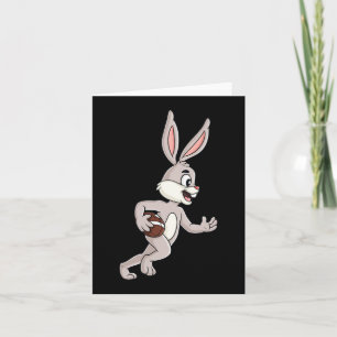 Tarjeta Conejo De Pascua Corriendo Con Un Gir De Niños Div