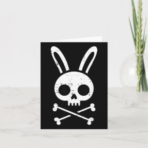 Tarjeta Conejo de Pascua Cráneo Cruz Huesos Conejo Gótico 