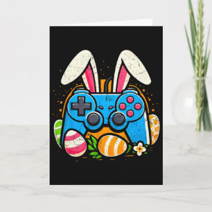 Tarjeta Conejo de Pascua de controlador de videojuegos vin
