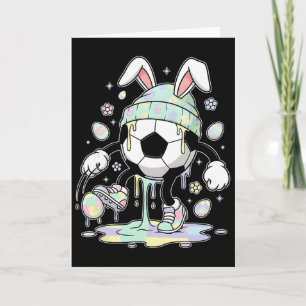 Tarjeta Conejo de Pascua de fútbol Huevo Goteo Helado Niño