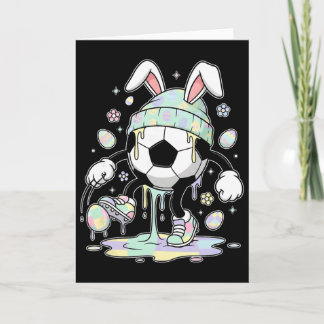 Tarjeta Conejo de Pascua de fútbol Huevo Goteo Helado Niño