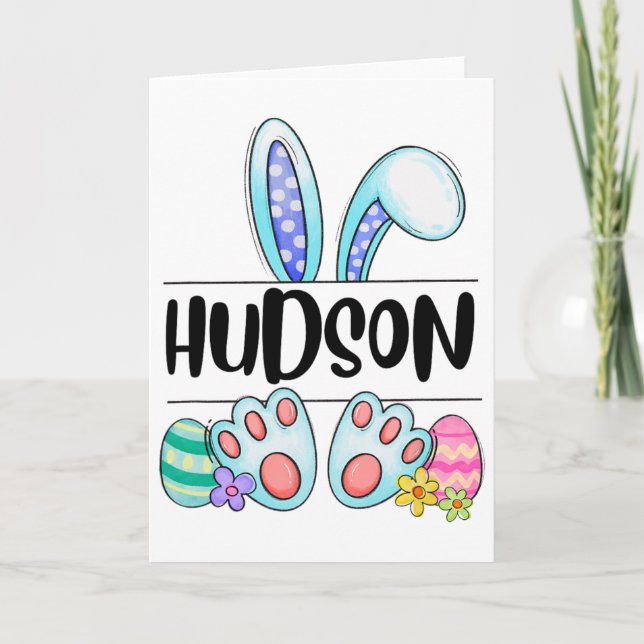 Tarjeta Conejo de Pascua de Hudson  (Anverso)