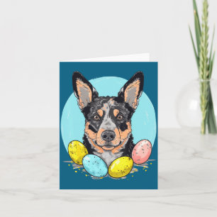 Tarjeta Conejo de Pascua de perro ganadero australiano