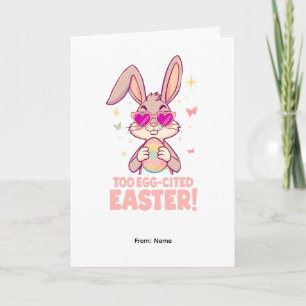Tarjeta Conejo de Pascua Demasiado Emocionado