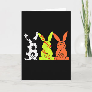 Tarjeta Conejo de Pascua Deportes Bysketbyll Bysebyll Foot