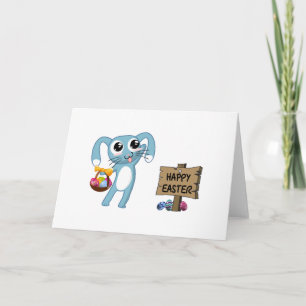 Tarjeta Conejo de Pascua desea Feliz Pascua
