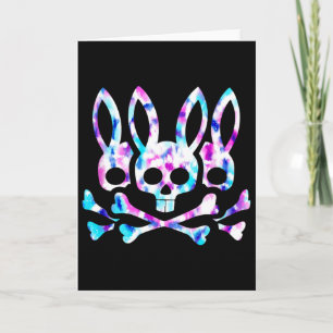 Tarjeta Conejo de Pascua divertido Retro Tie Dye Conejo Cr