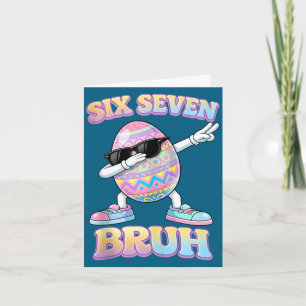 Tarjeta Conejo de Pascua divertido seis siete bruh 6 7 hue