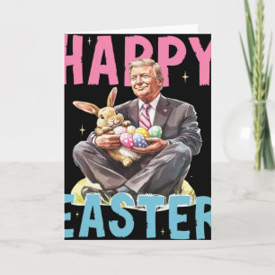 Tarjeta Conejo de Pascua divertido Trump Huevos Felices Pa