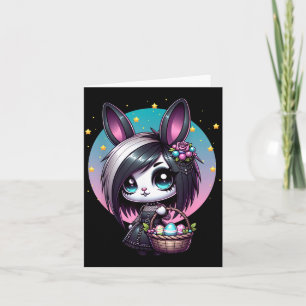 Tarjeta Conejo de Pascua Emo Goth Girl Scene