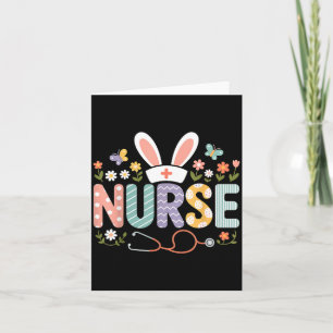 Tarjeta Conejo de Pascua Enfermera Divertida Enfermera Fie