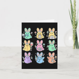 Tarjeta Conejo de Pascua Enfermera Squad Rn Enfermería