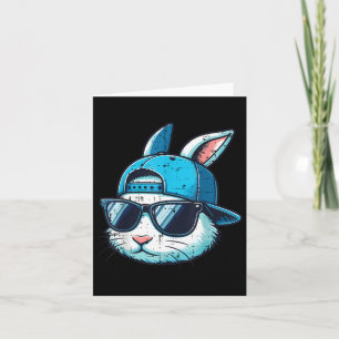 Tarjeta Conejo de Pascua Face Cap Sungles Rabbit Boys