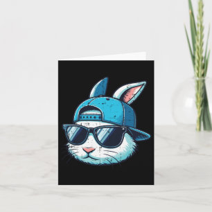 Tarjeta Conejo de Pascua Face Cap Sungles Rabbit Boys
